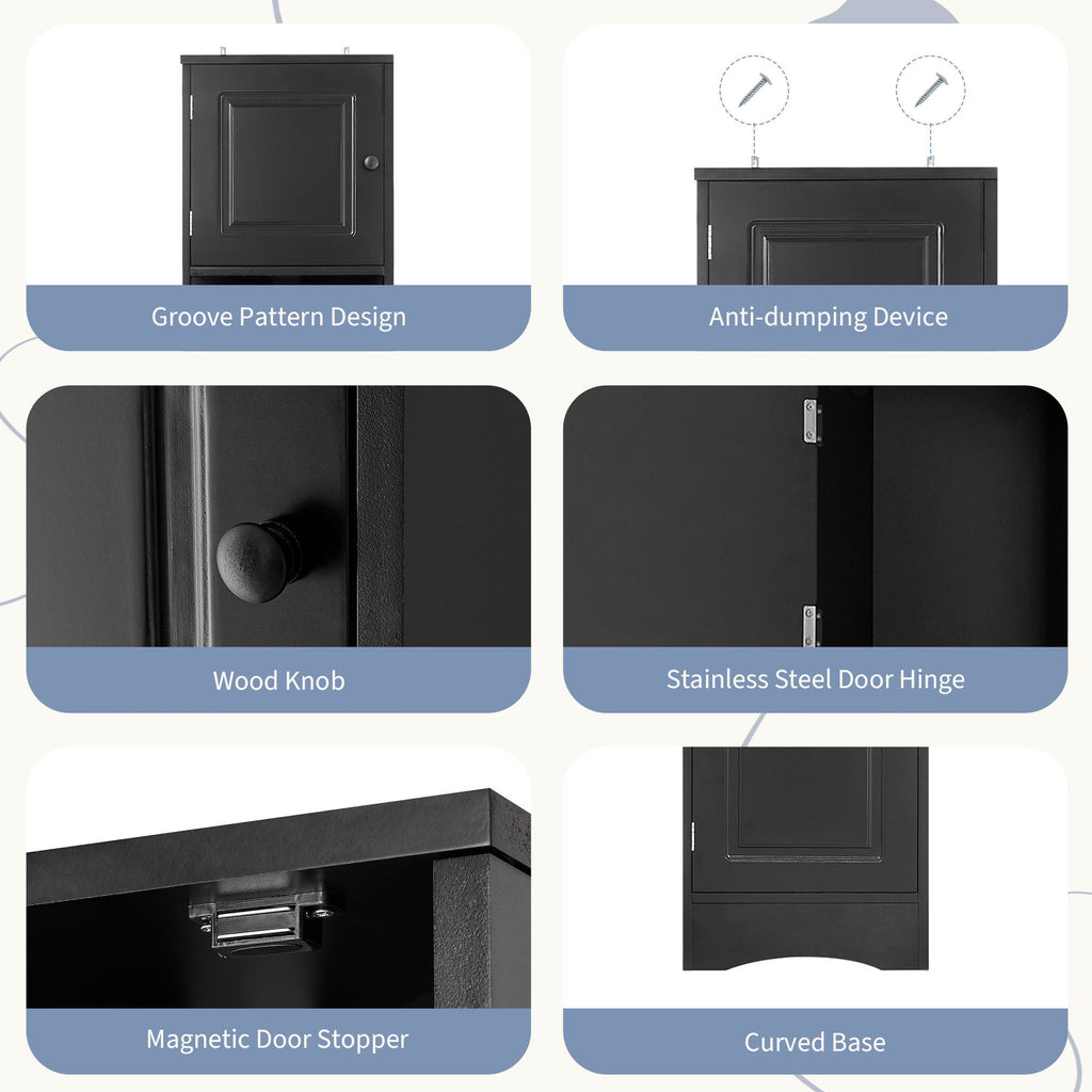 Multi Functional Corner Cabinet With Adjustable Shelves And 2 Doors