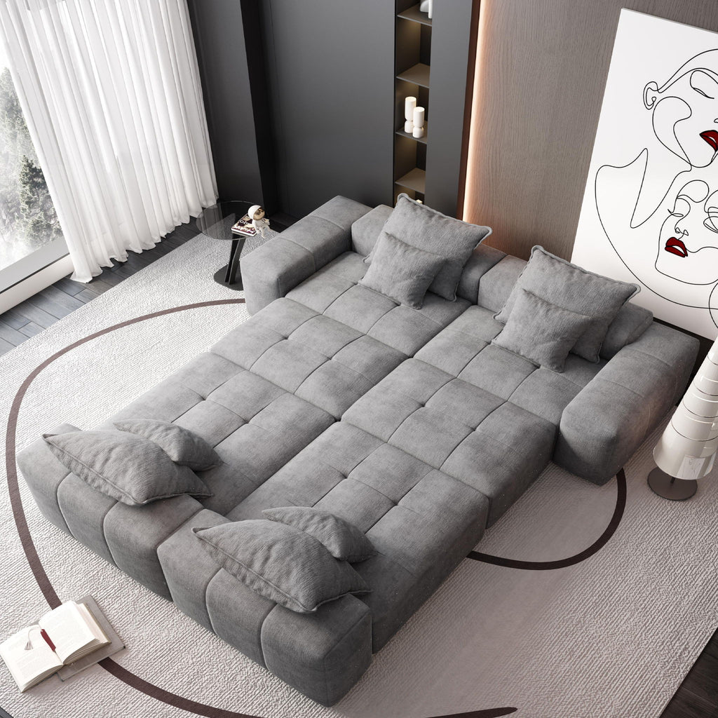 Modern Oversized, Modular Sectional Sofa With Pillows