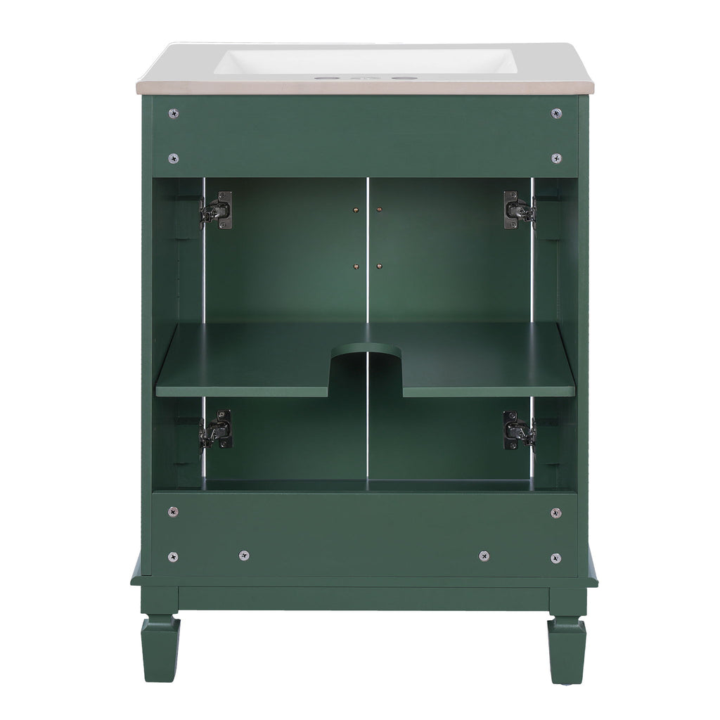 Bathroom Vanity With Top Sink, Cabinet With 2 Soft Closing Doors