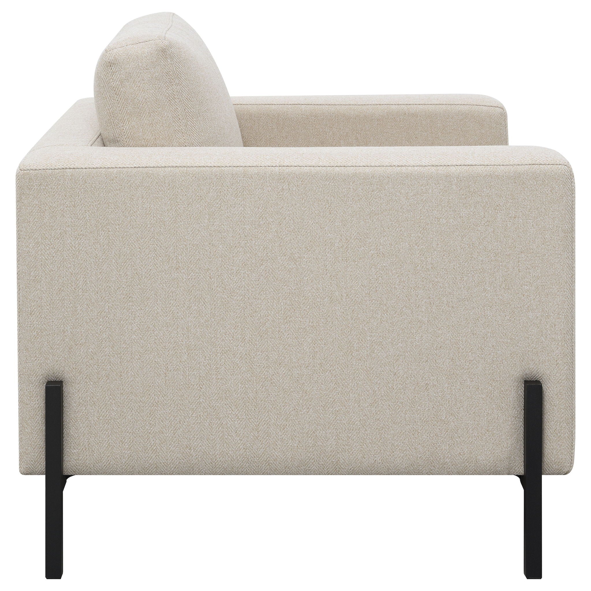 Schwan - Upholstered Track Arm Accent Chair - Oatmeal