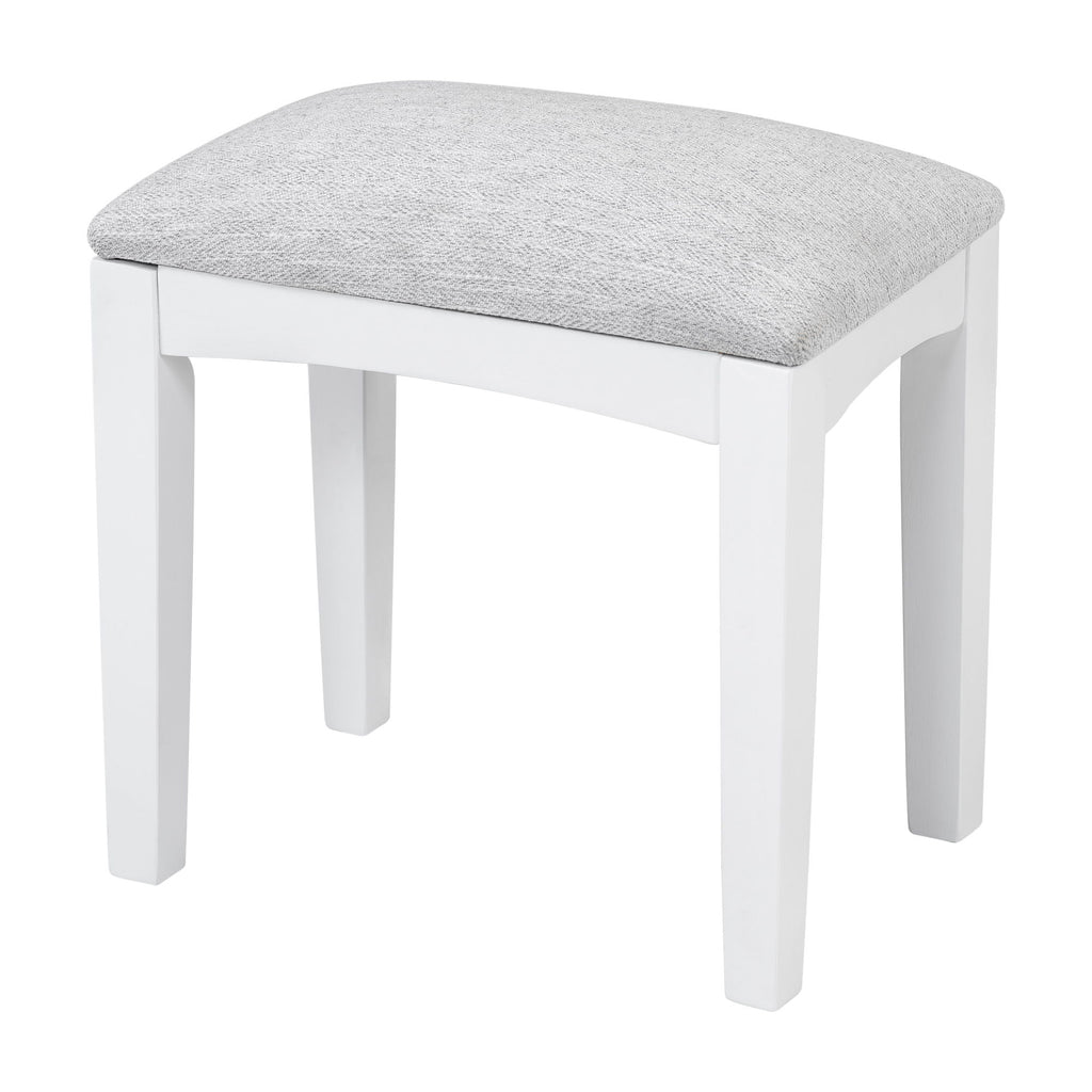 Elegant Makeup Vanity Desk With Adjustable Mirror And Storage And Construction - White