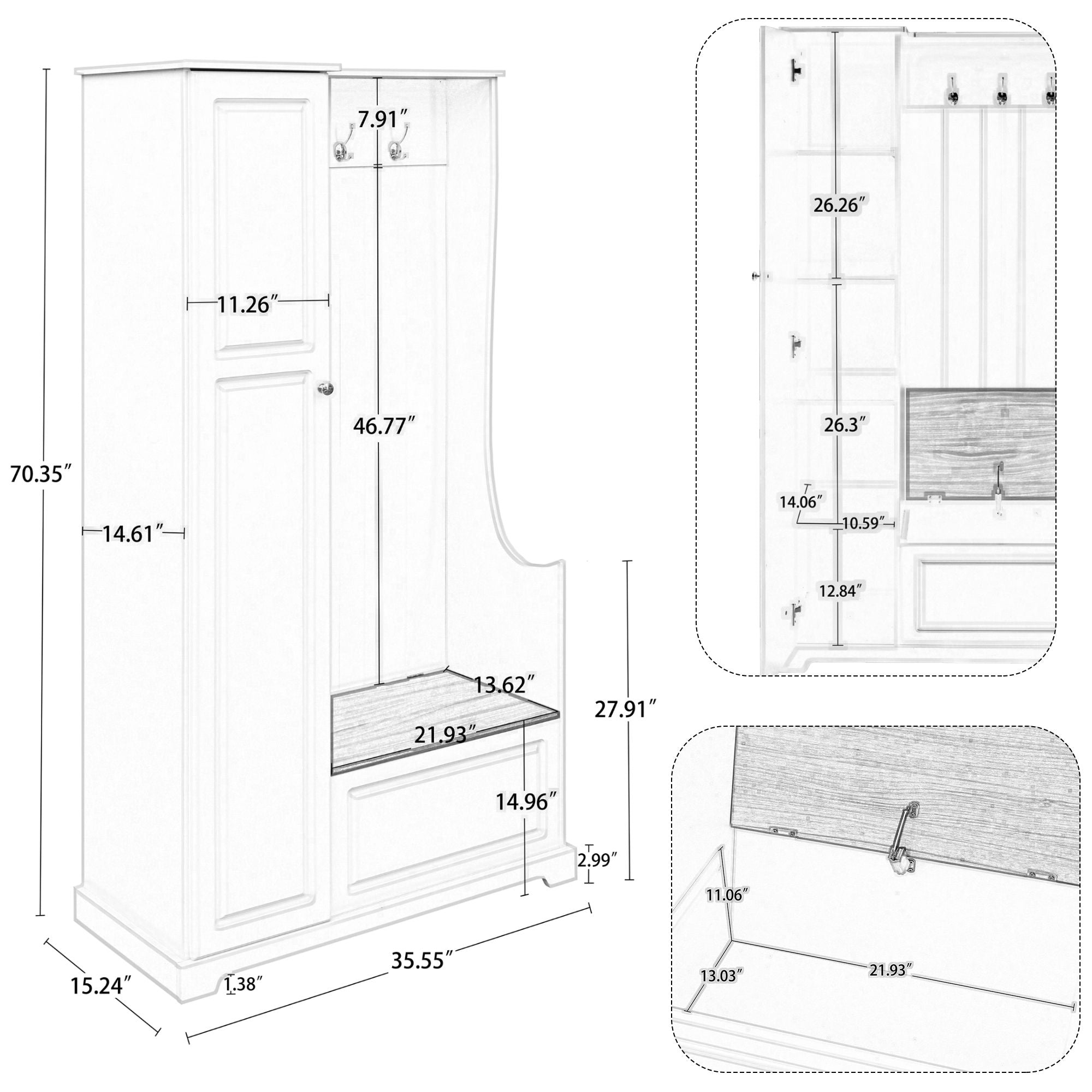 Hall Tree With Flip Up Bench