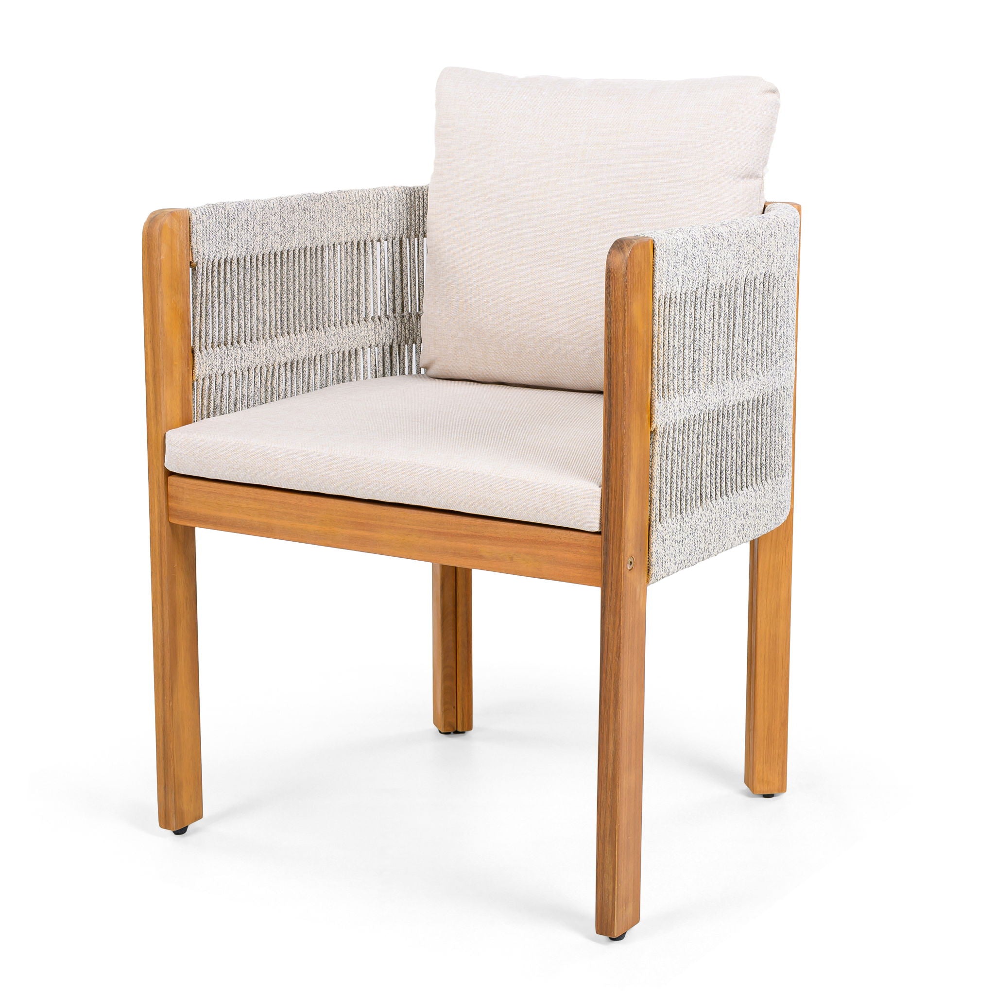 Outdoor Dining Set & Table And Rope Chairs