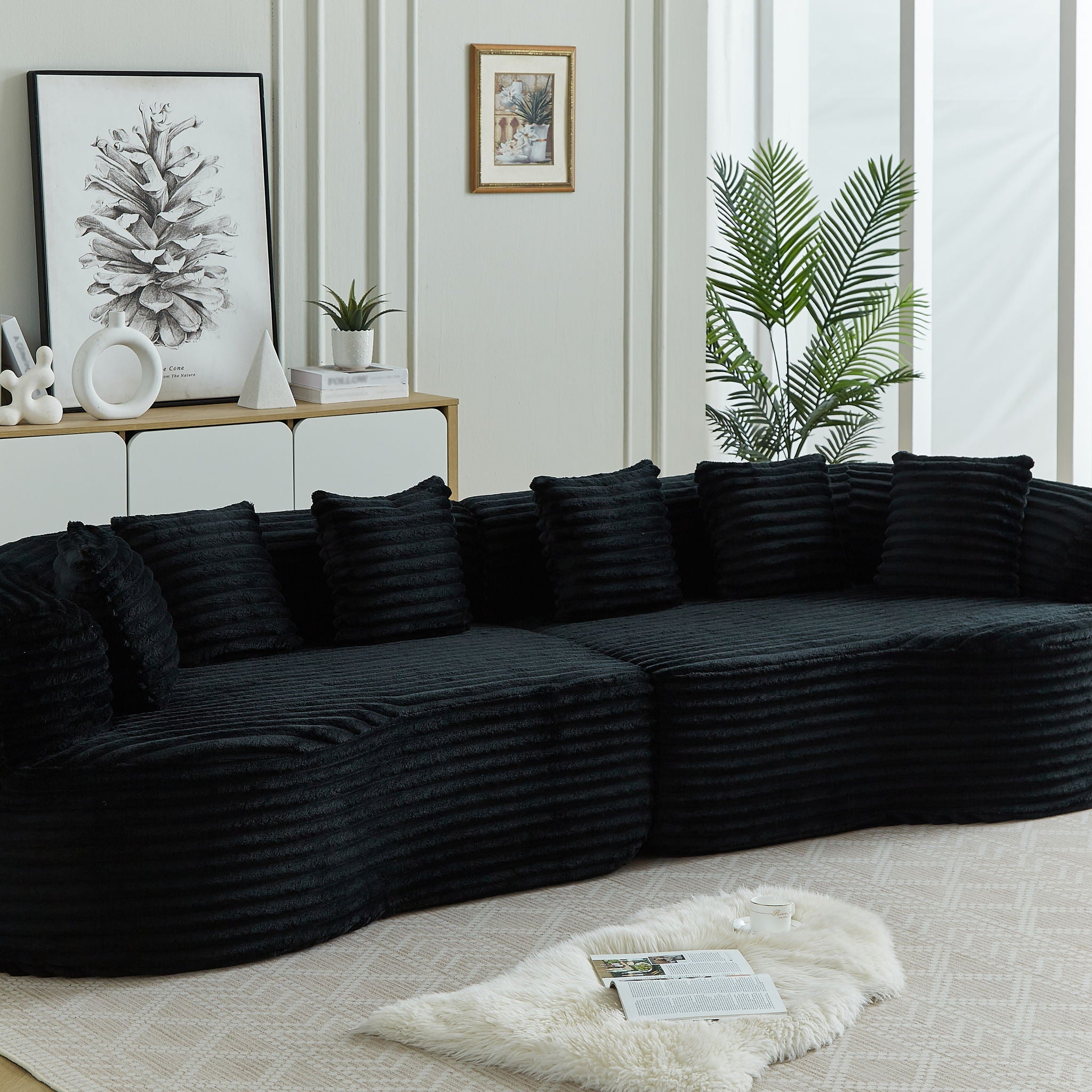 Sectional Sofa, Oversized 4 Seater With Deep Seat Design