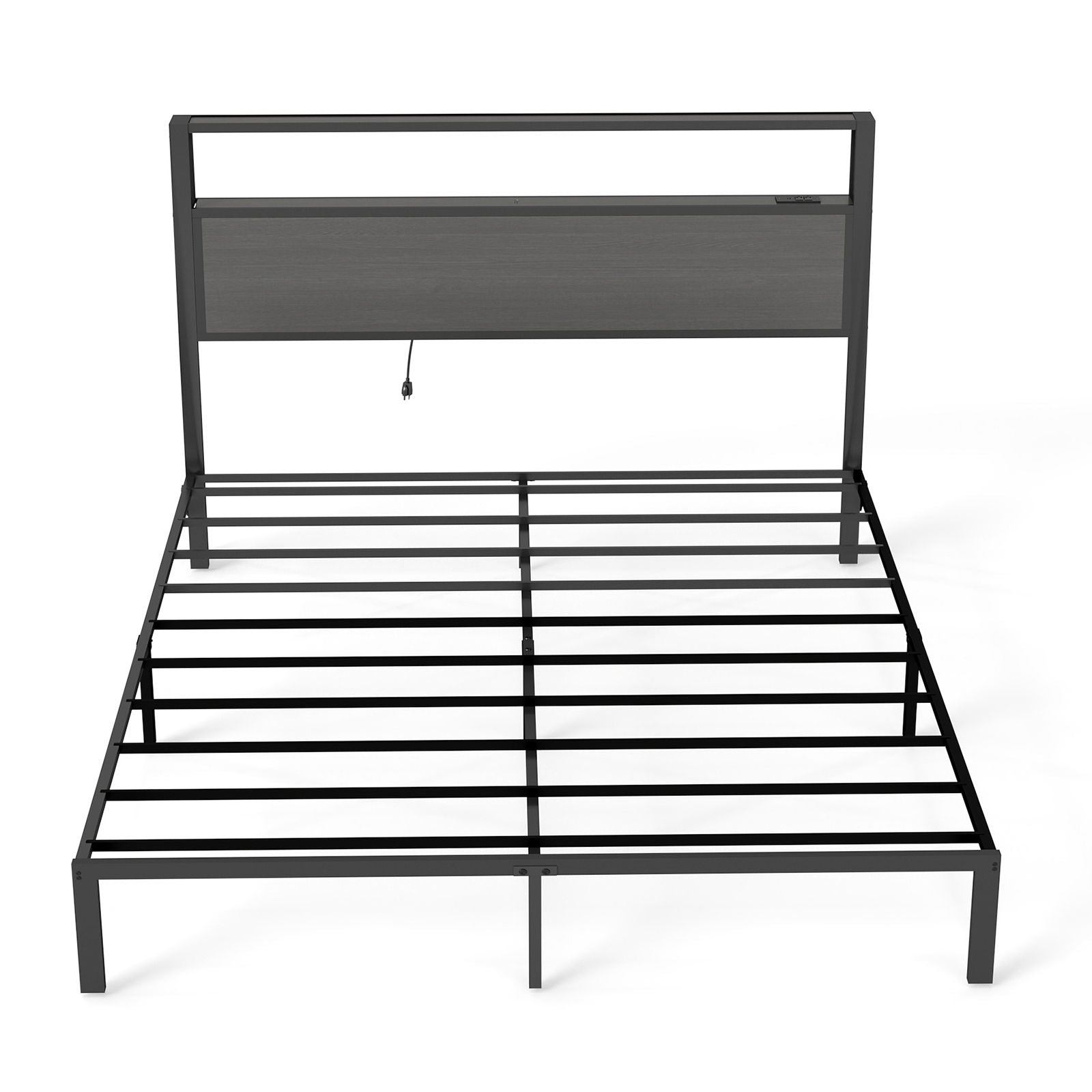 Bed Frame With Headboard, LED Lights & Charging Station