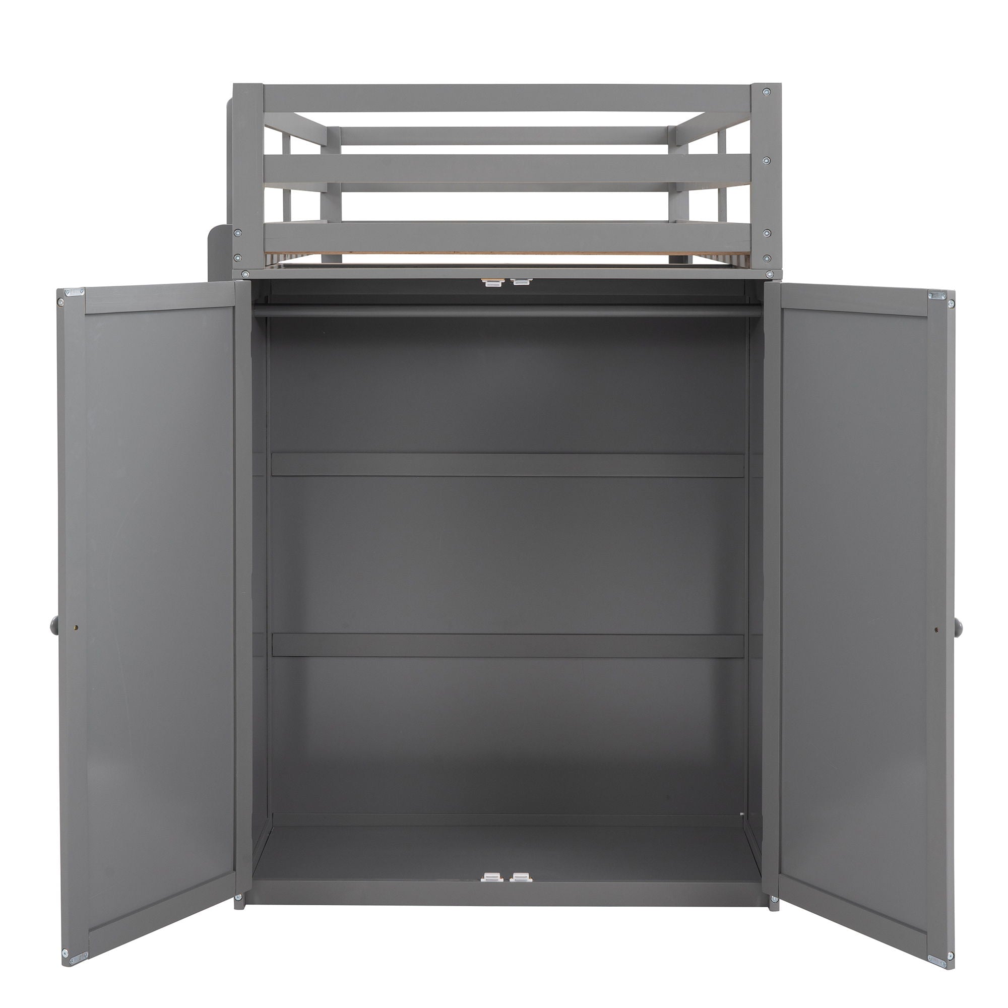 Loft Bed With Drawers, Desk, And Wardrobe
