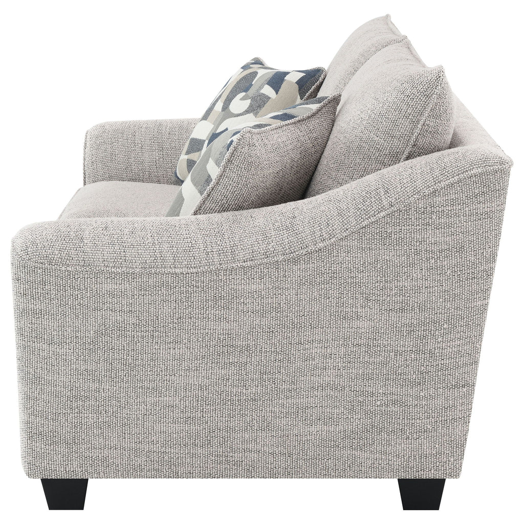 Lido - Upholstered Loveseat With Tapering Block Legs - Light Gray