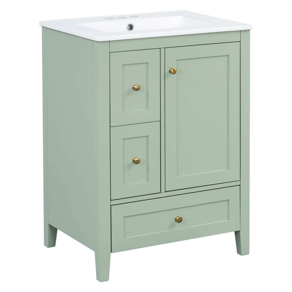 Modern Bathroom Vanity With Storage, Adjustable Shelf