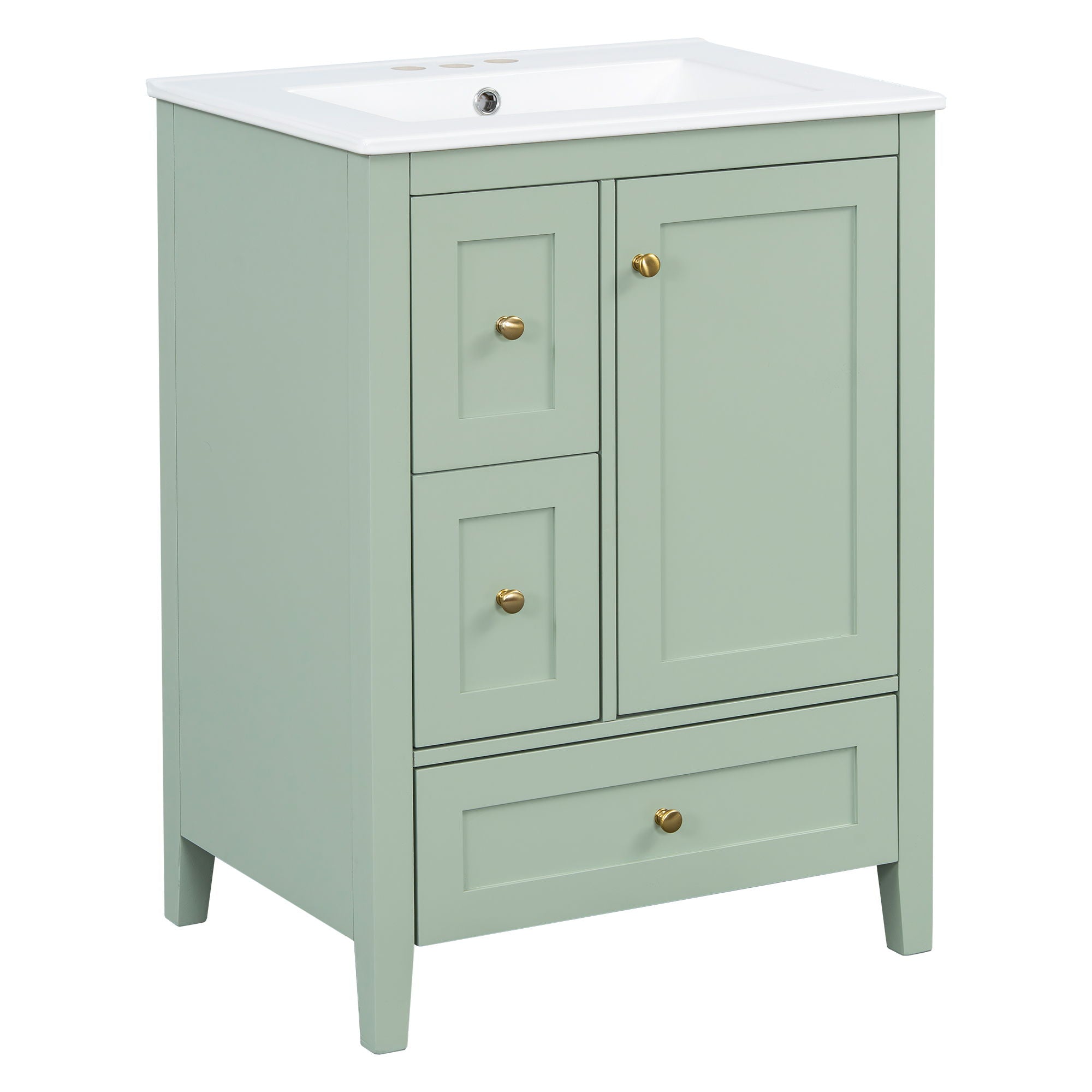 Modern Bathroom Vanity With Storage, Adjustable Shelf