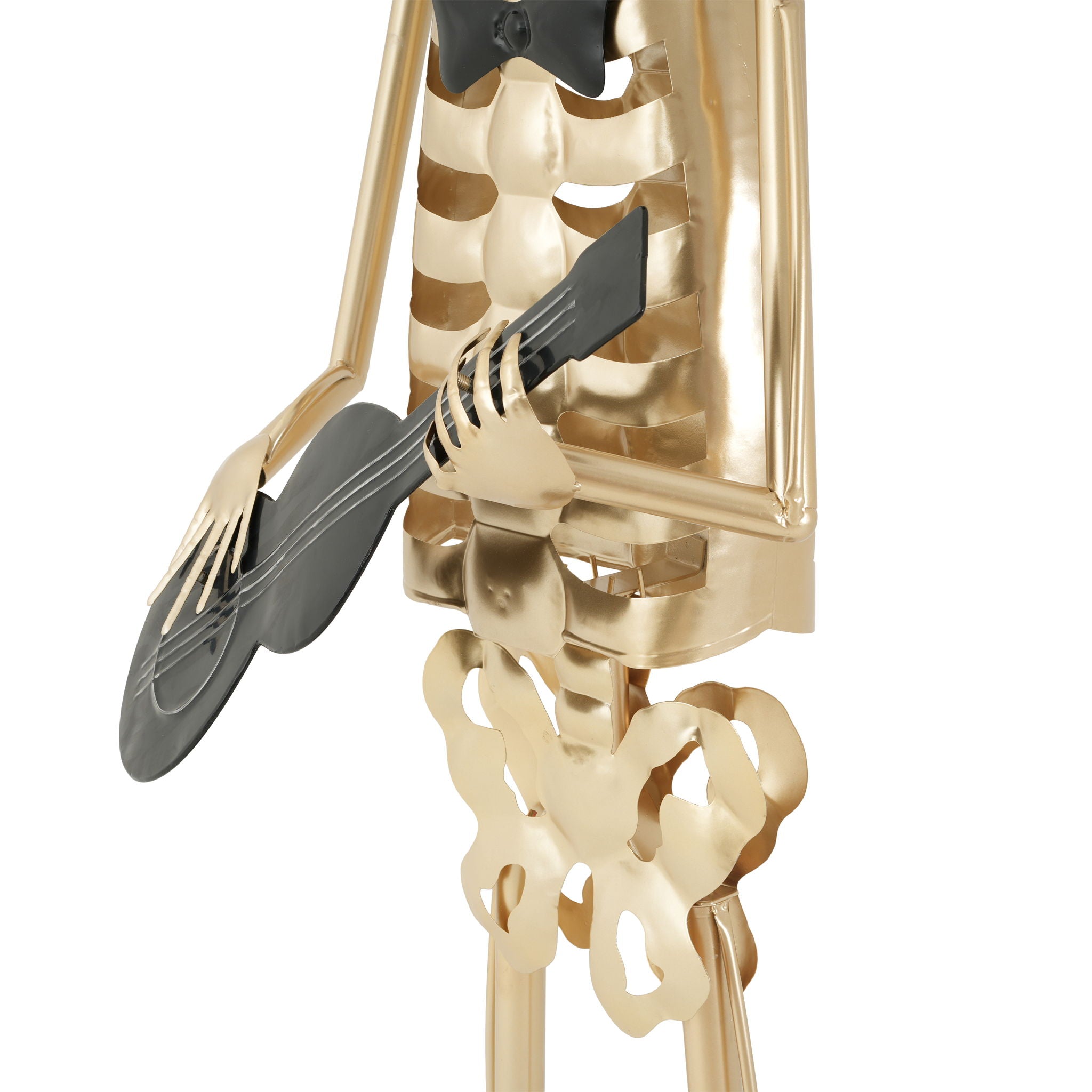 Skeleton Musician Statue, For Halloween Indoor Outdoor Party Display - Gold