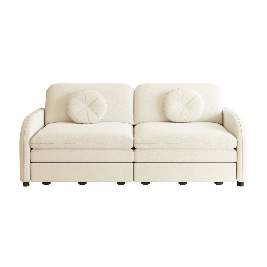 Upholstered Pull Out Couch With Side Pocket & USB Port