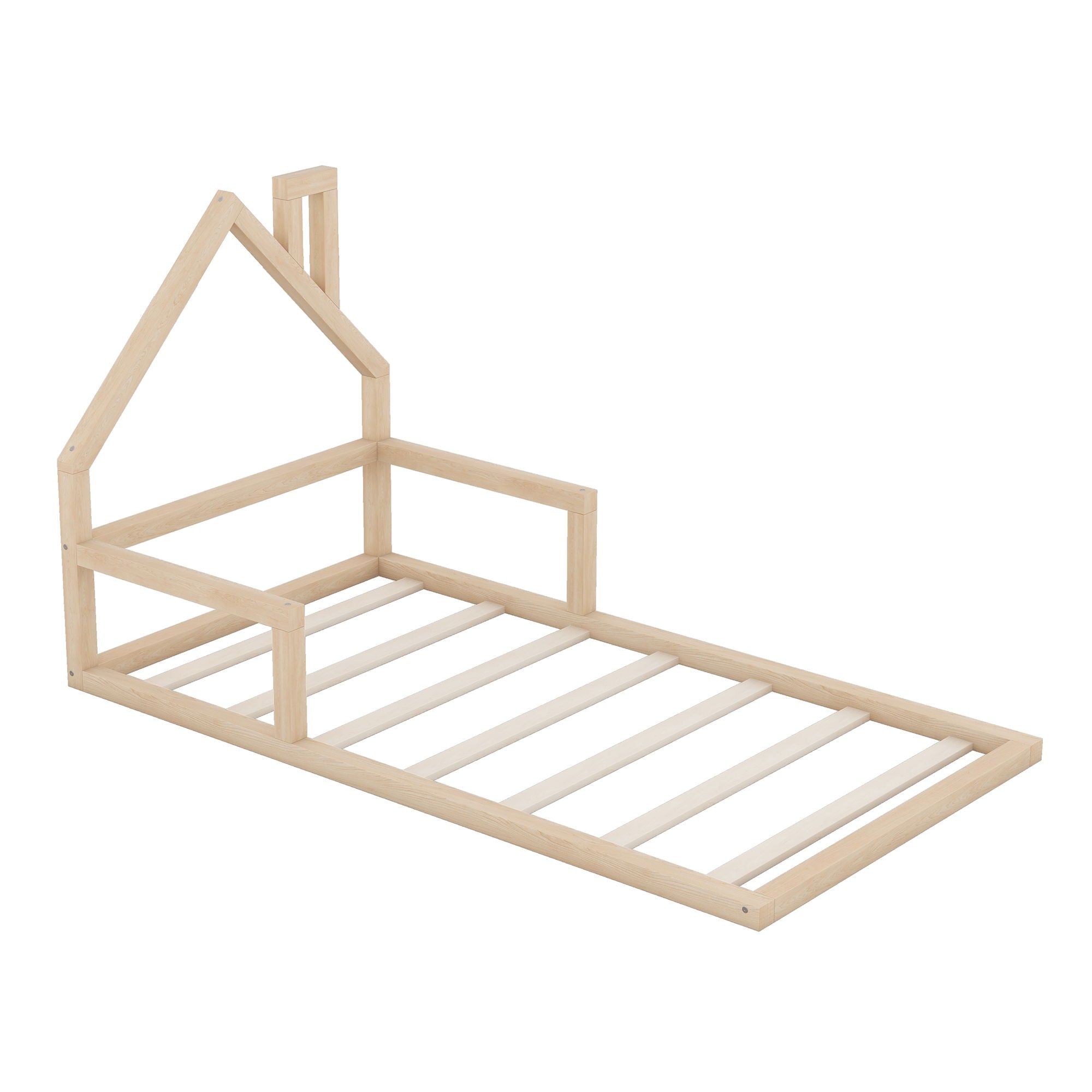 Floor Bed With House Shaped Headboard