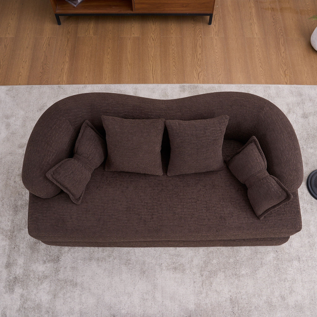 Foldable Sofa Bed, Boneless Couch Convertible Sleeper With 4 Pillows