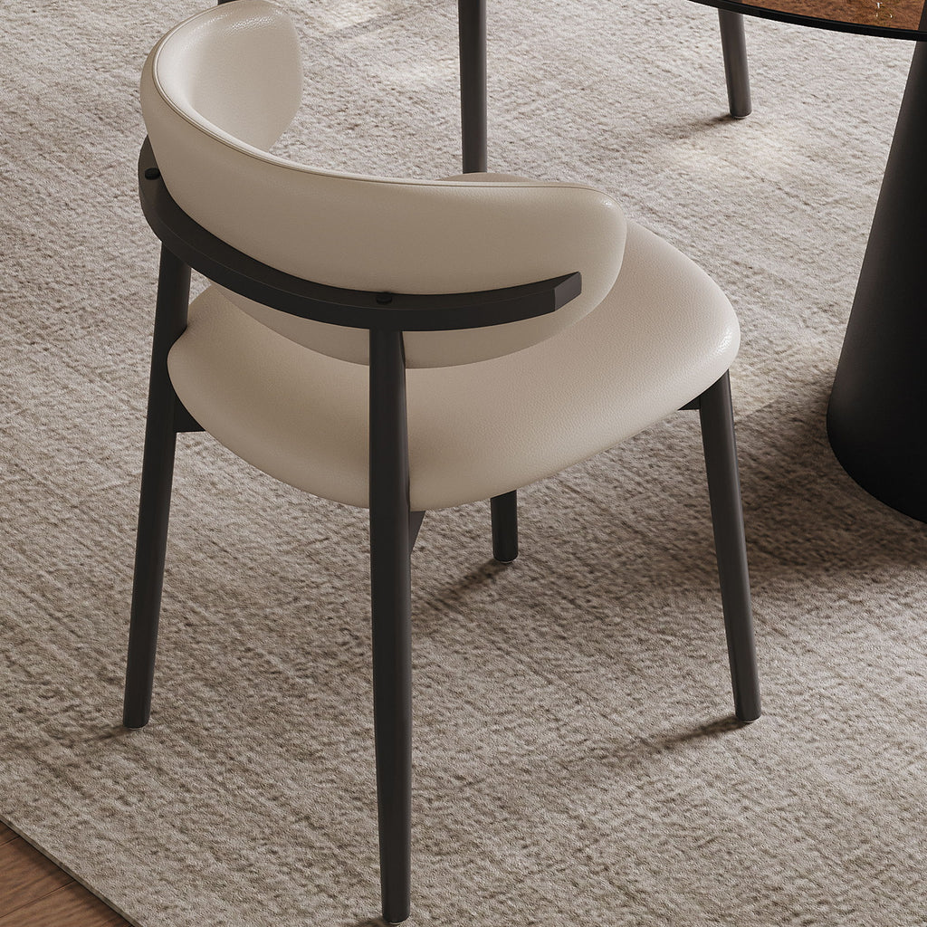 Round Dining Table - Black / Brown - Glass