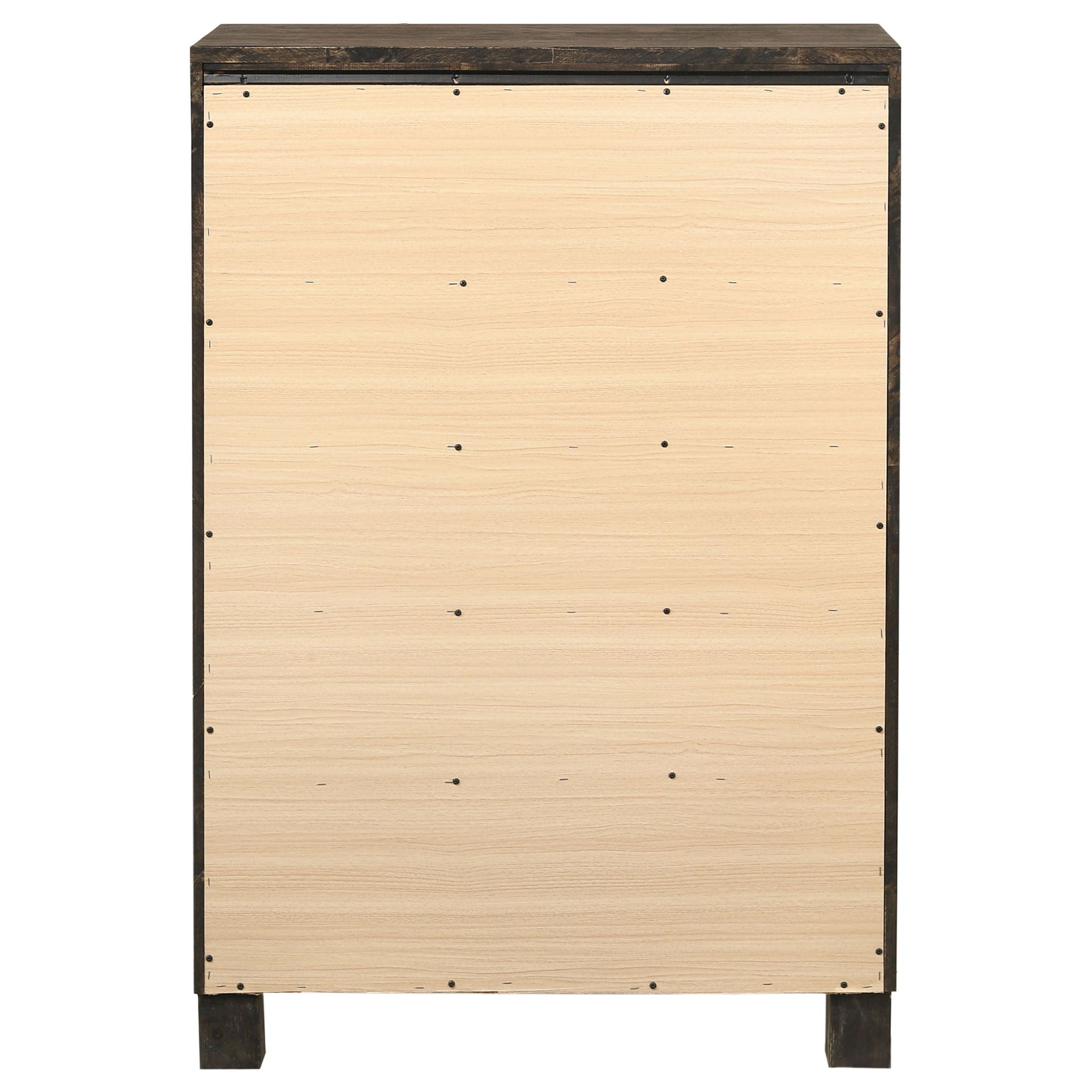 Bren - 5 Drawer Chest With Handles And Block Legs - Rustic