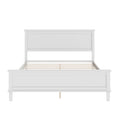 Queen Size Platform Bed With Tapered Pine Legs, No Box Spring Needed - White