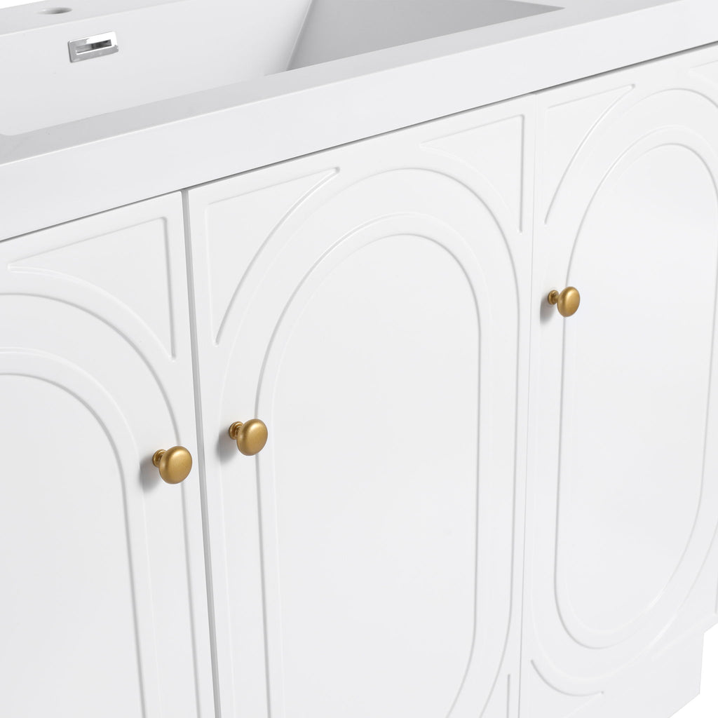 Modern Freestanding Bathroom Vanity With Soft Close Cabinet Doors