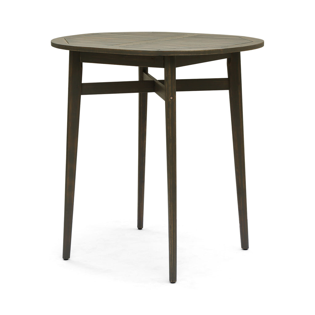 Outdoor Acacia Wood Bar Table With Slat Top