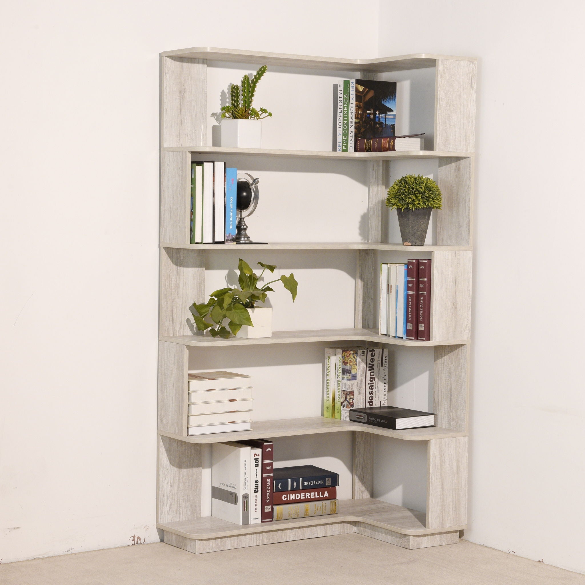 L-Shaped Corner Bookshelf