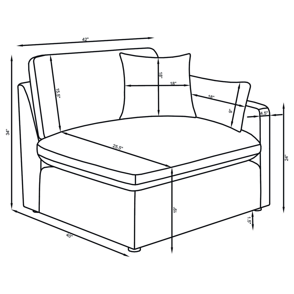 Greeley - 5 Piece Upholstered Modular Sectional Sofa - Ivory