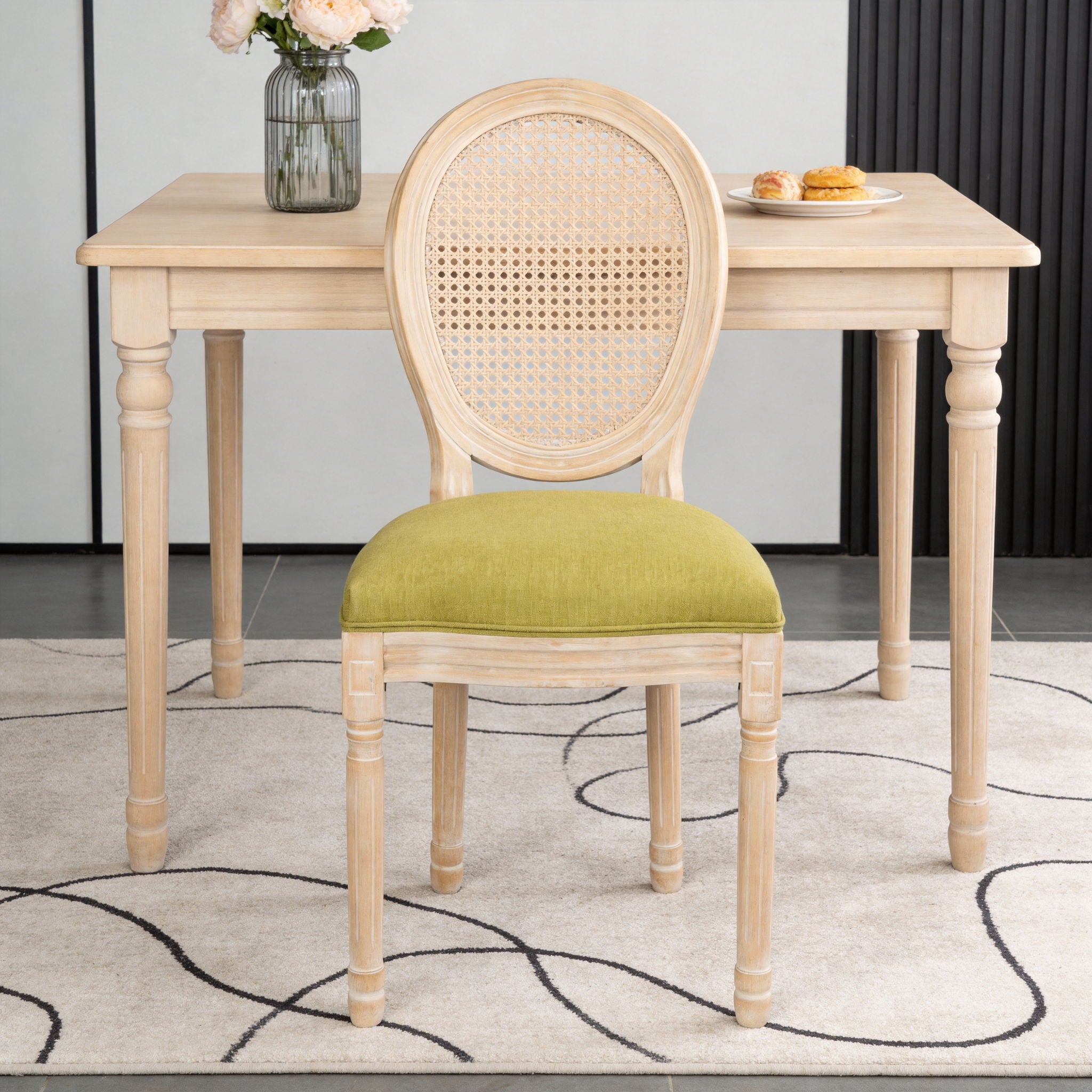 French Country Dining Chairs & Round Back (Set of 2)