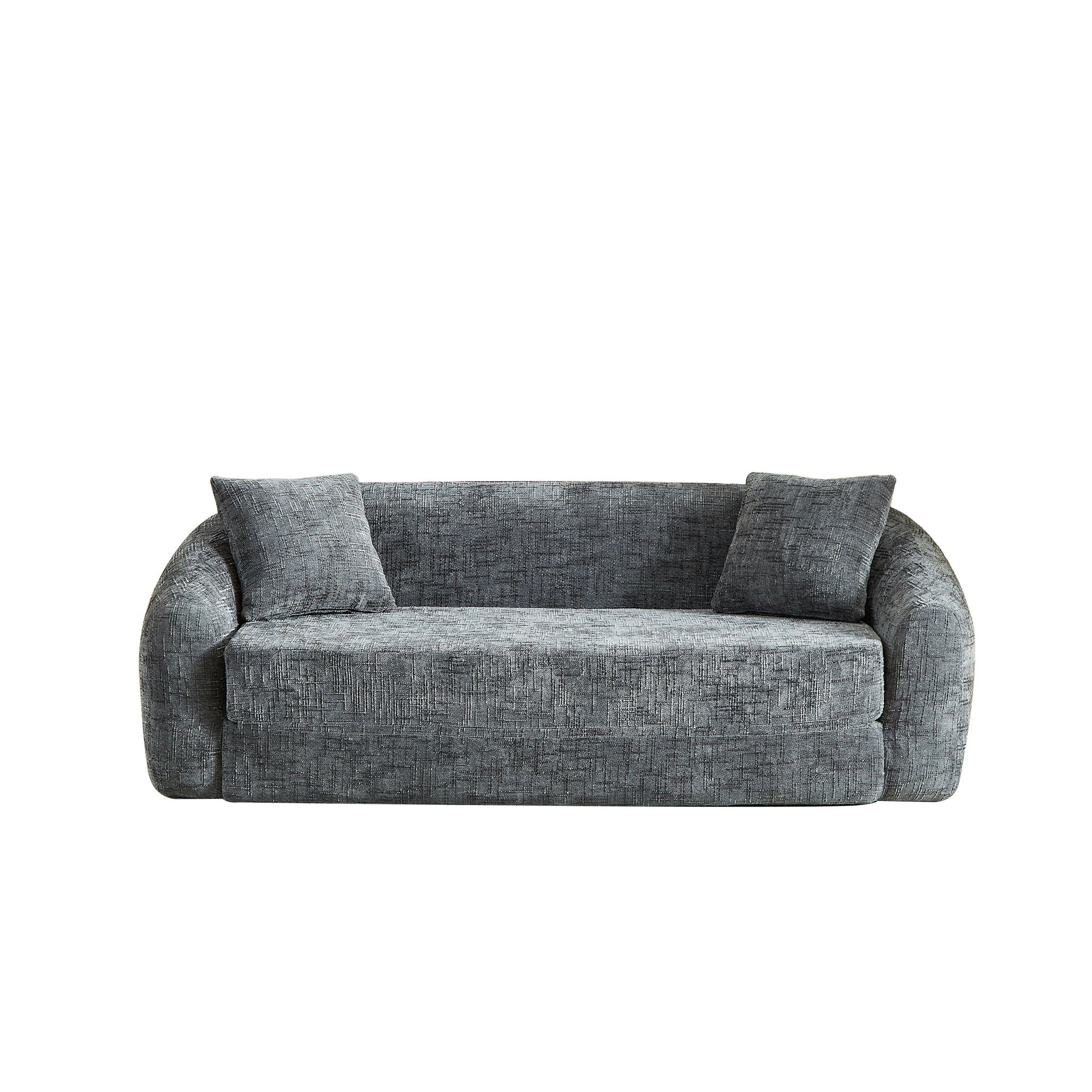 Curved Convertible Sofa, 2 In 1 Fold Out Bed With Pull Out Base And Deep Seat