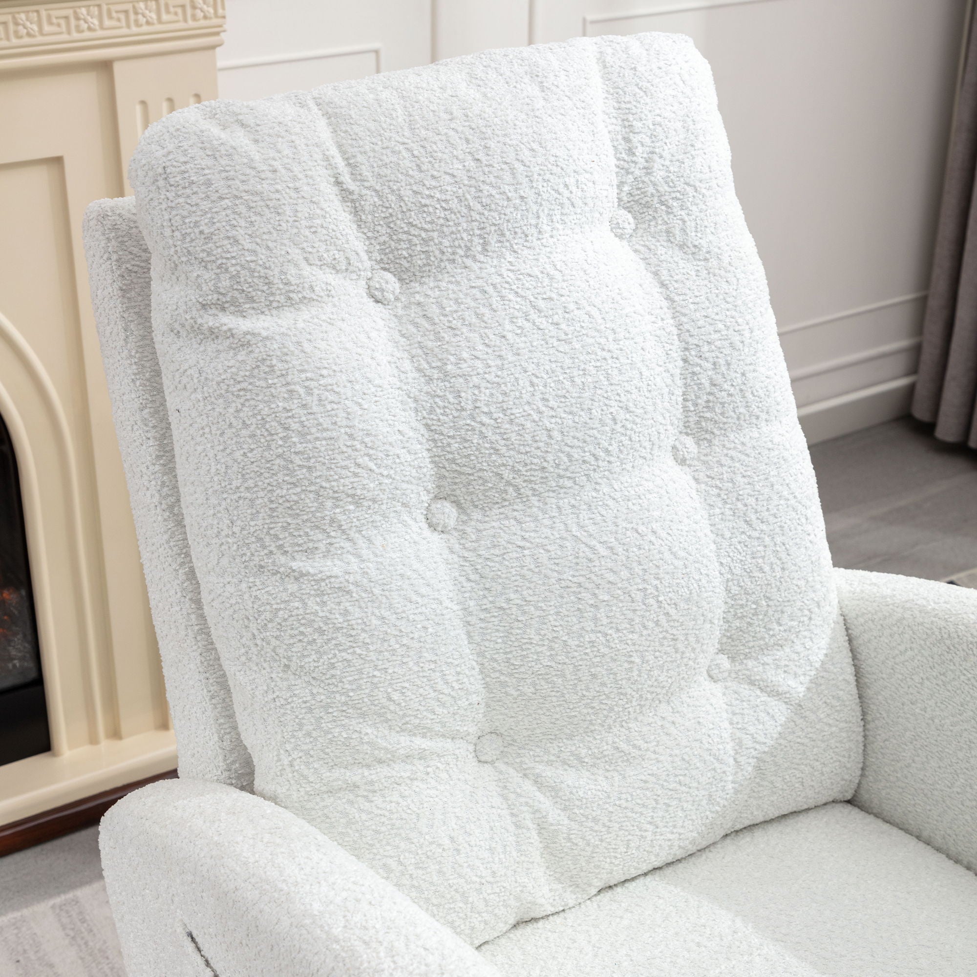 Accent Rocking Chair With Footrest, High Back