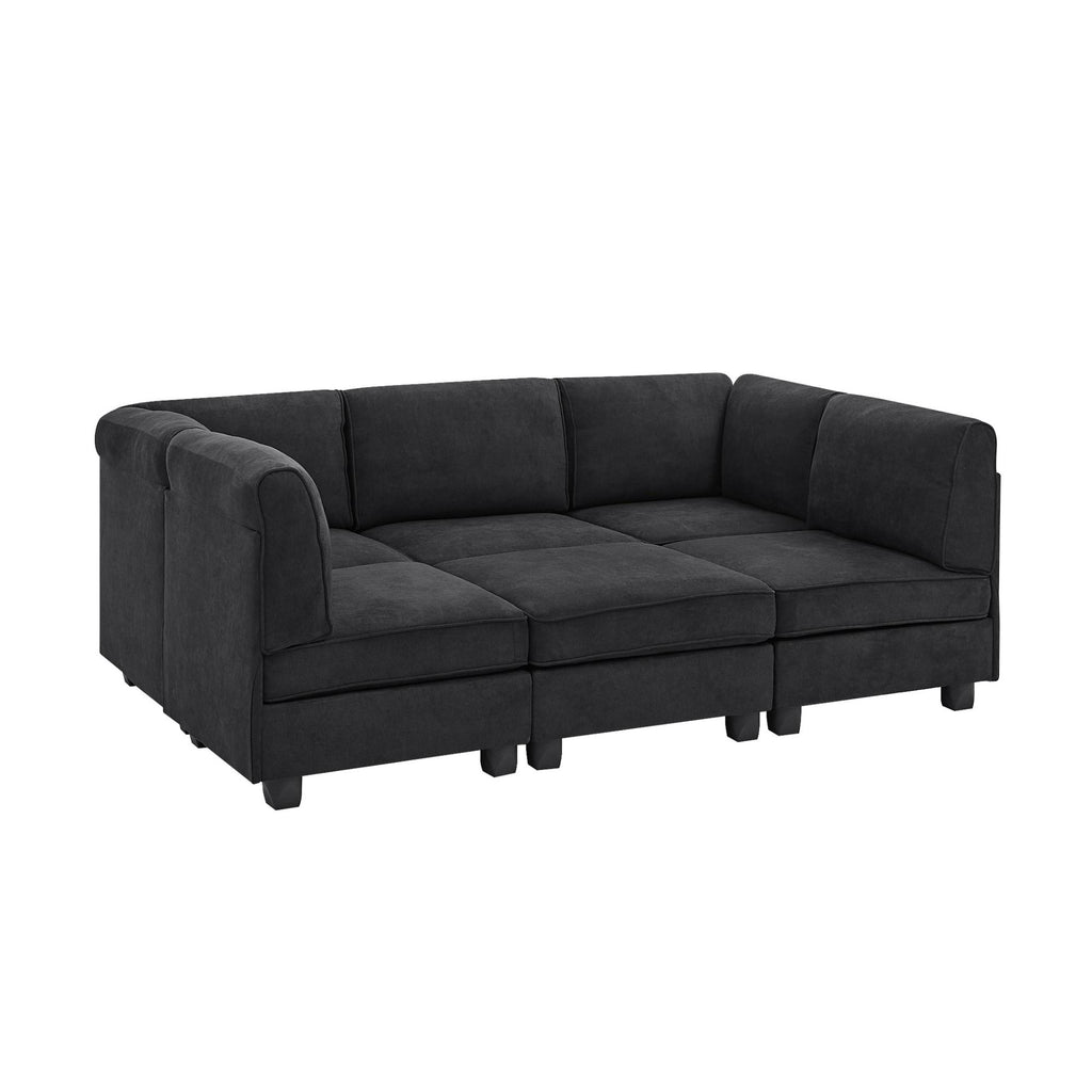 Upholstered Modular Sectional - Black
