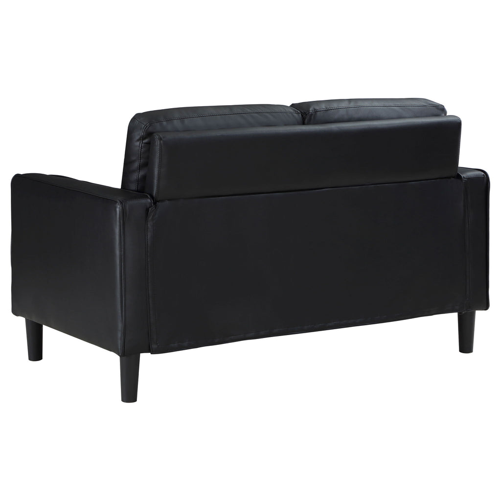 Ruth - 2 Piece Track Arm Sofa Set With Cushions - Black