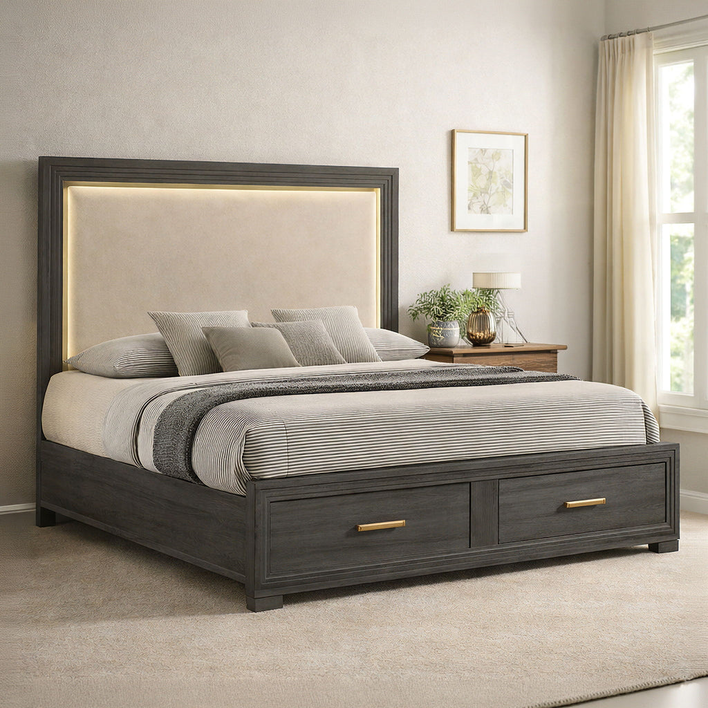 Colorado - Bedroom Set With Upholstered LED Headboard
