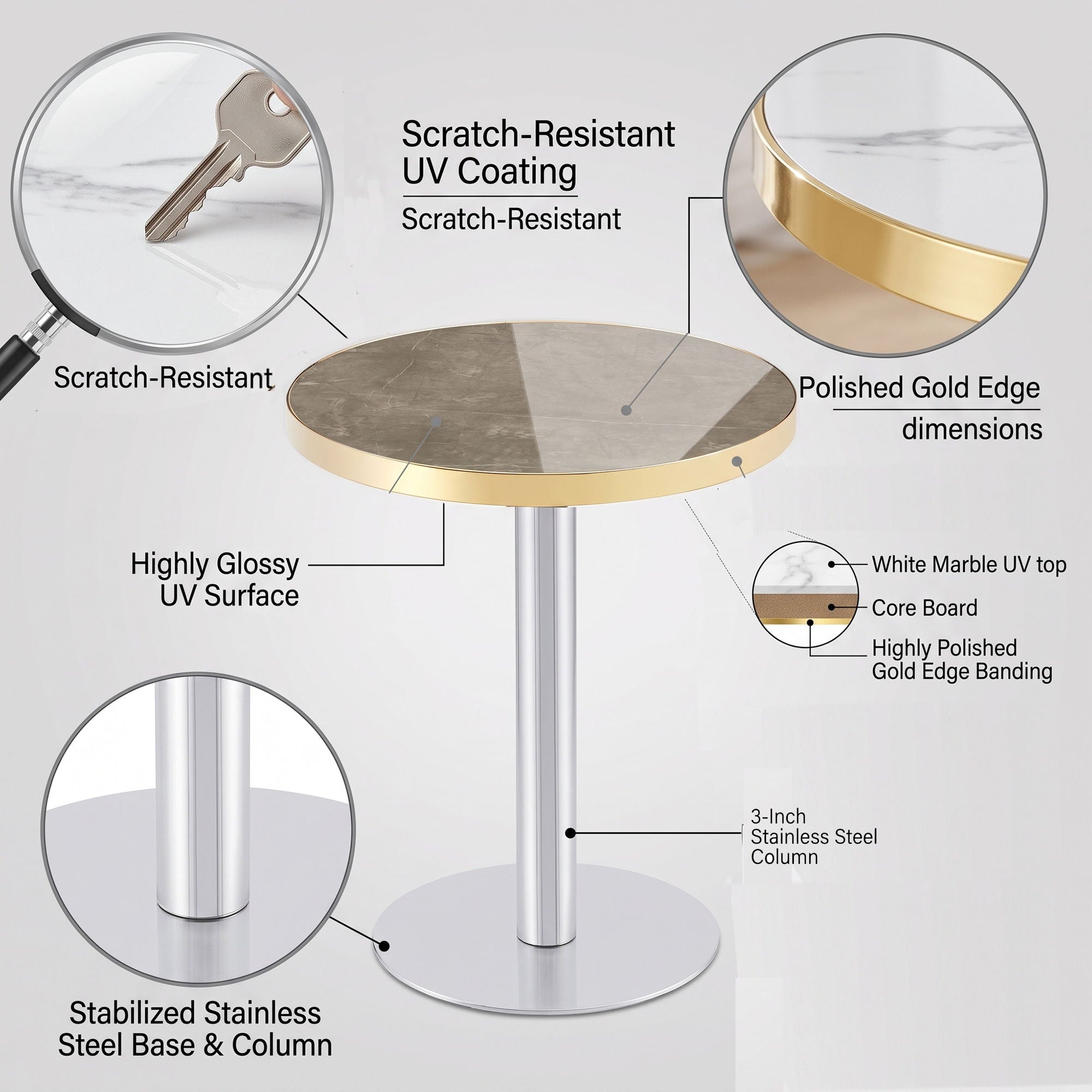 Elegant Modern Round Bistro Table