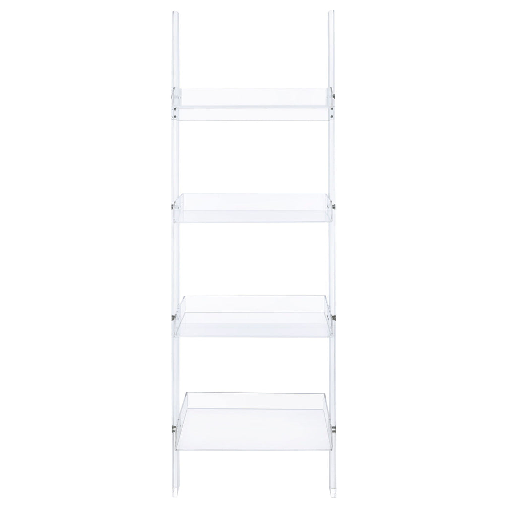 Cimarron - Ladder Bookcase With 4 Shelves - Clear