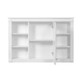 Wall Mounted Bathroom Storage Cabinet With Mirror, Medicine Cabinet With 6 Open Shelves And Adjustable Interior - White