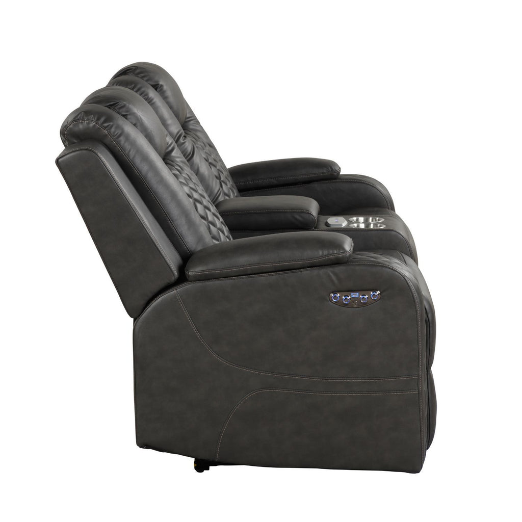 Benz - Power Reclining Loveseat & LED Lighting And Built In USB