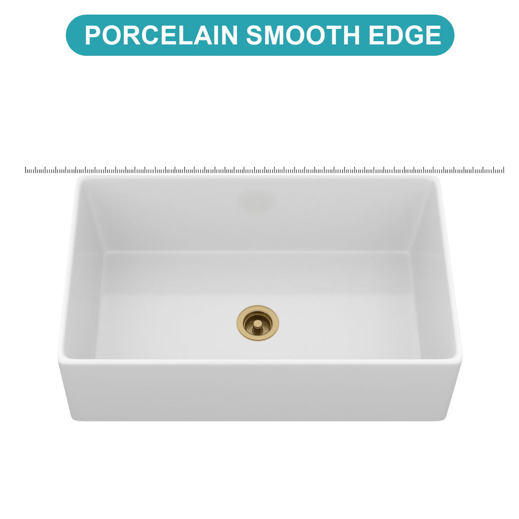 Single Bowl Apron Front Kitchen Sink - White