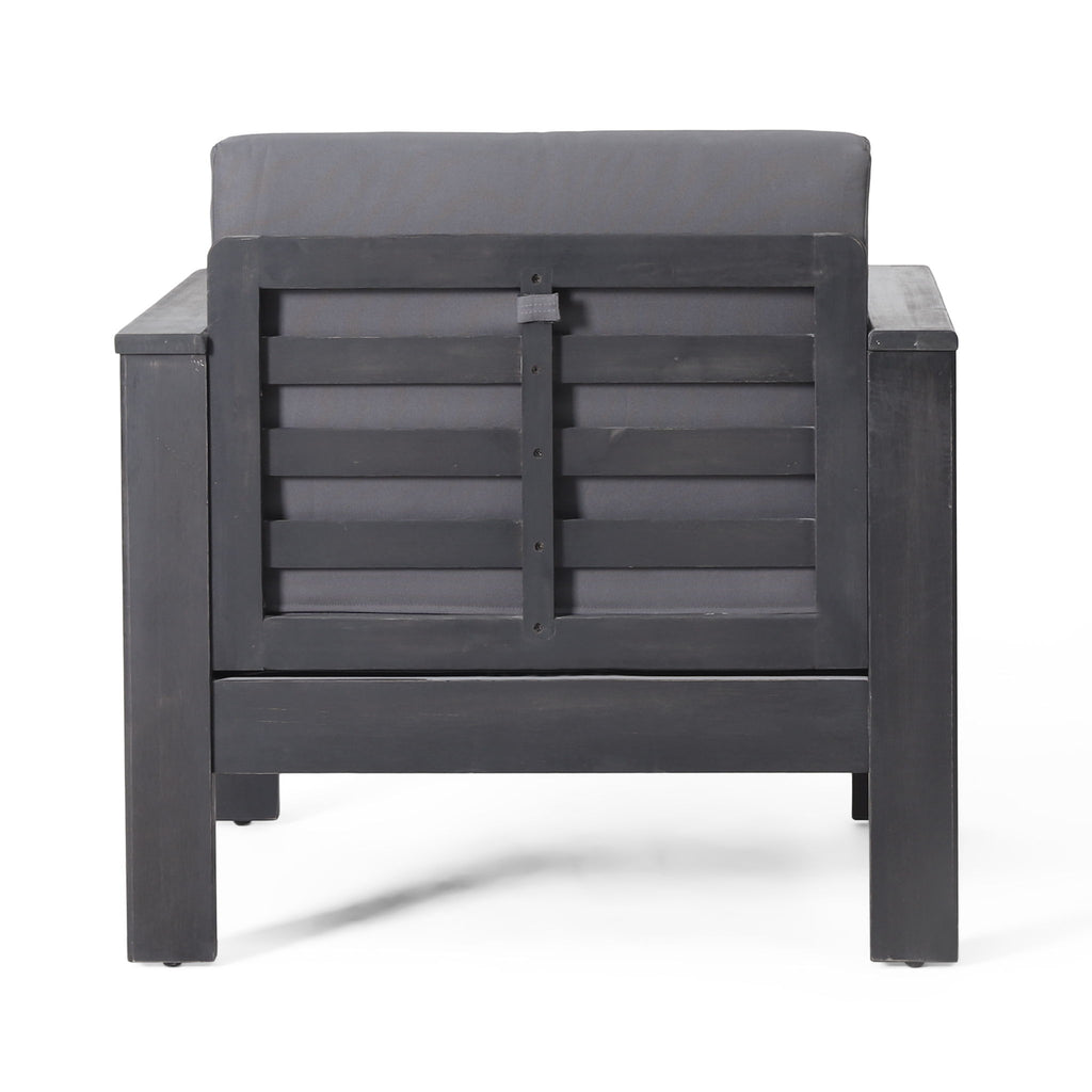 Acacia Wood Loveseat And Coffee Table Set With Cushions