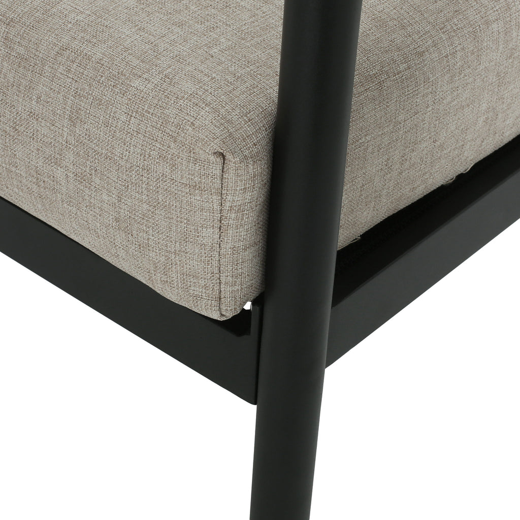 Leora - Modern Minimalist Round Tube Sofa Chair With Cushions - Beige / Black