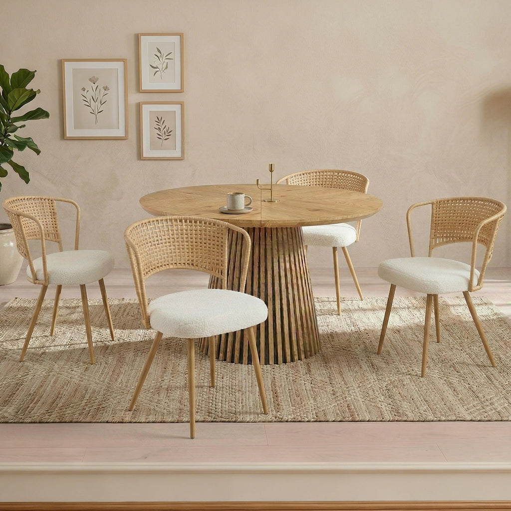 Farmhouse Style Wicker Dining Chair