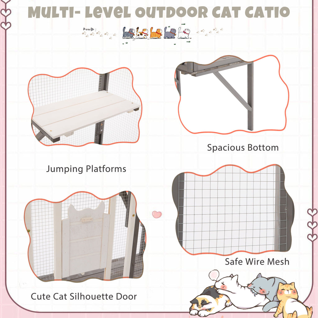 Outdoor Cat Catio With Platforms