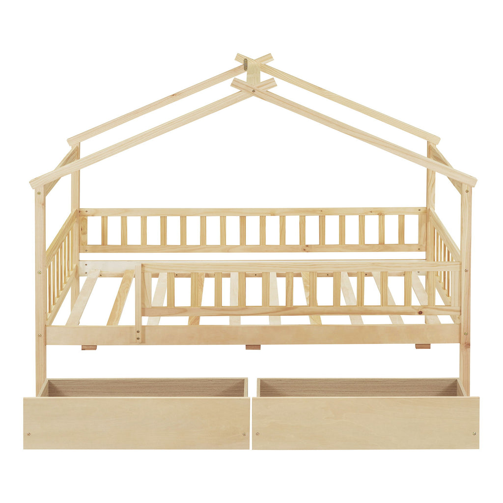House Bed With 2 Drawers