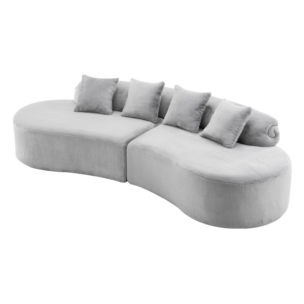 Modern Curved Sofa With Pillows