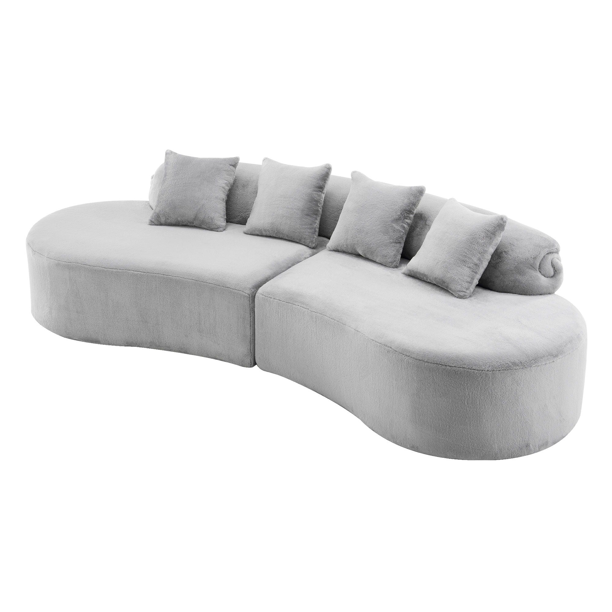Modern Curved Sofa With Pillows