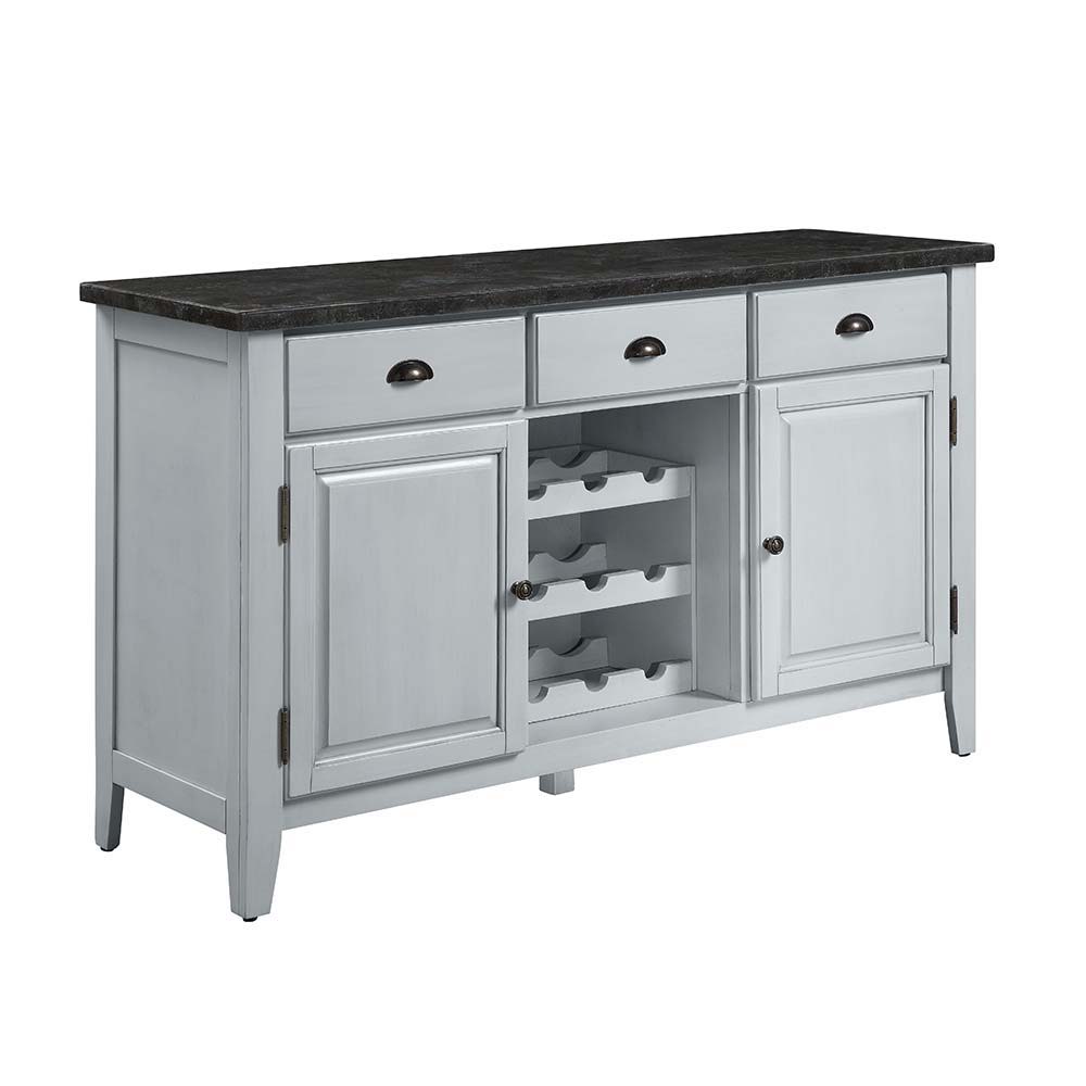 Lanton - Server - Natural Marble & Antique White