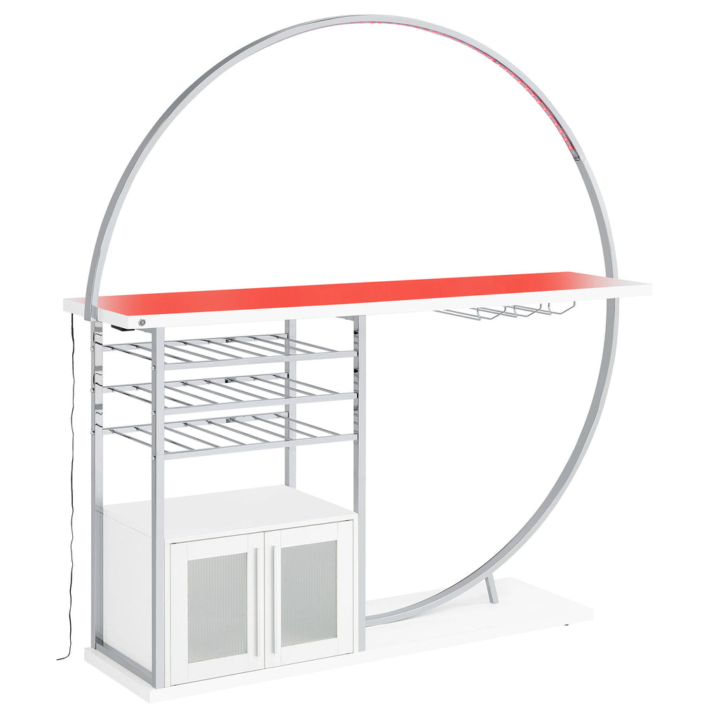 Casey - 2 Door Home Bar Storage Bar With Customizable Lighting - White