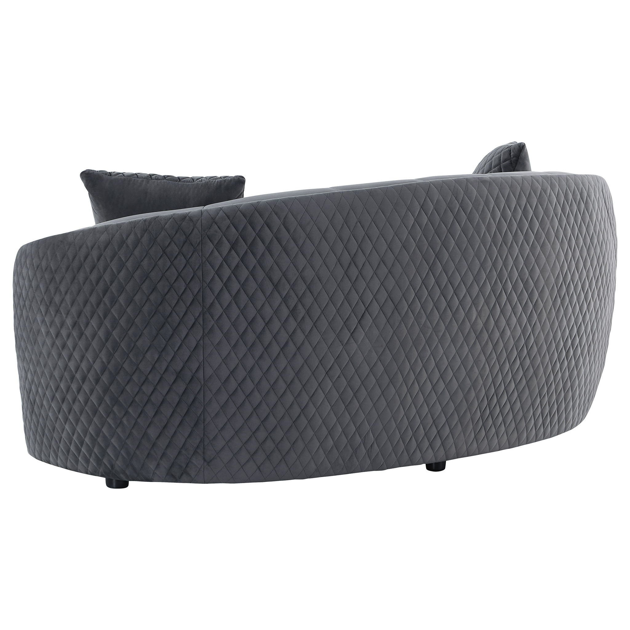 Lorraine - 2 Piece Upholstered Sofa Set With Tufting Trim - Dark Gray
