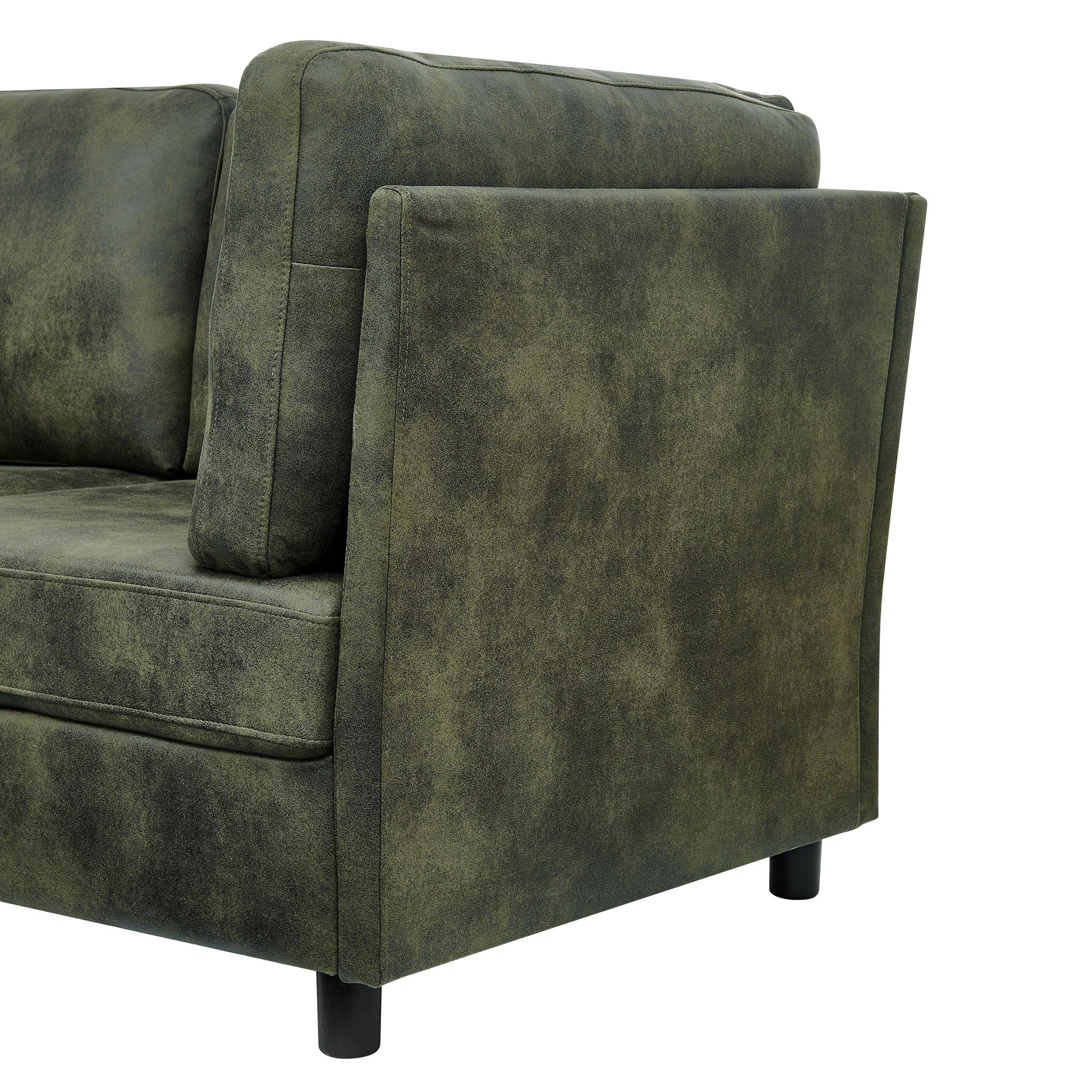 Modular Sectional Sofa With Custom Configuration And Removable Cushions - Olive