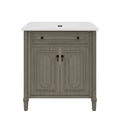 Vintage Bathroom Vanity With Sink, Rustic Cabinet With Soft Close Doors
