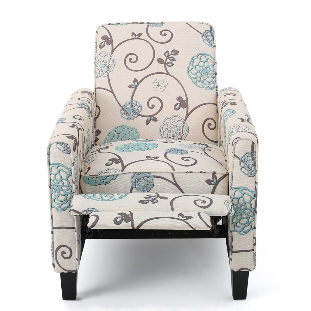 Push Back Upholstered Recliner Armchair