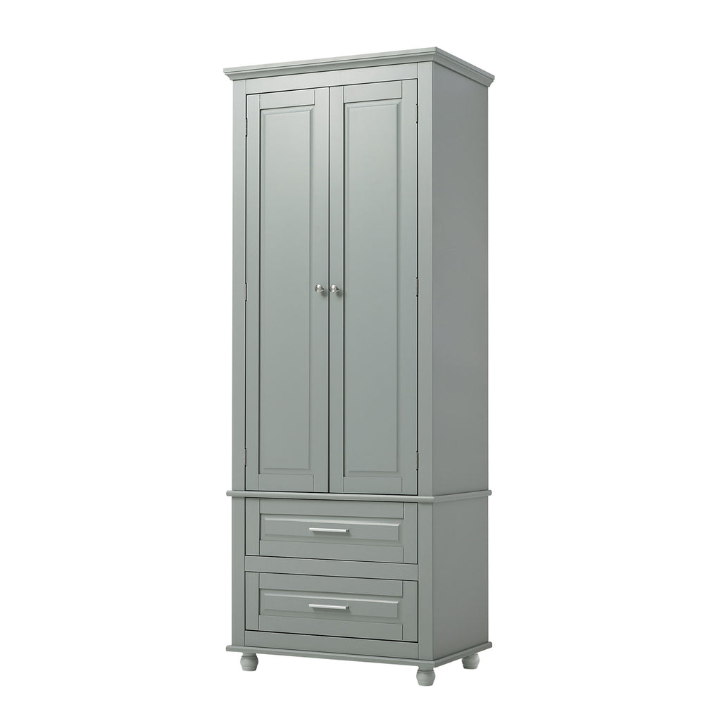 Tall Storage Cabinet With 2 Drawers For Bathroom