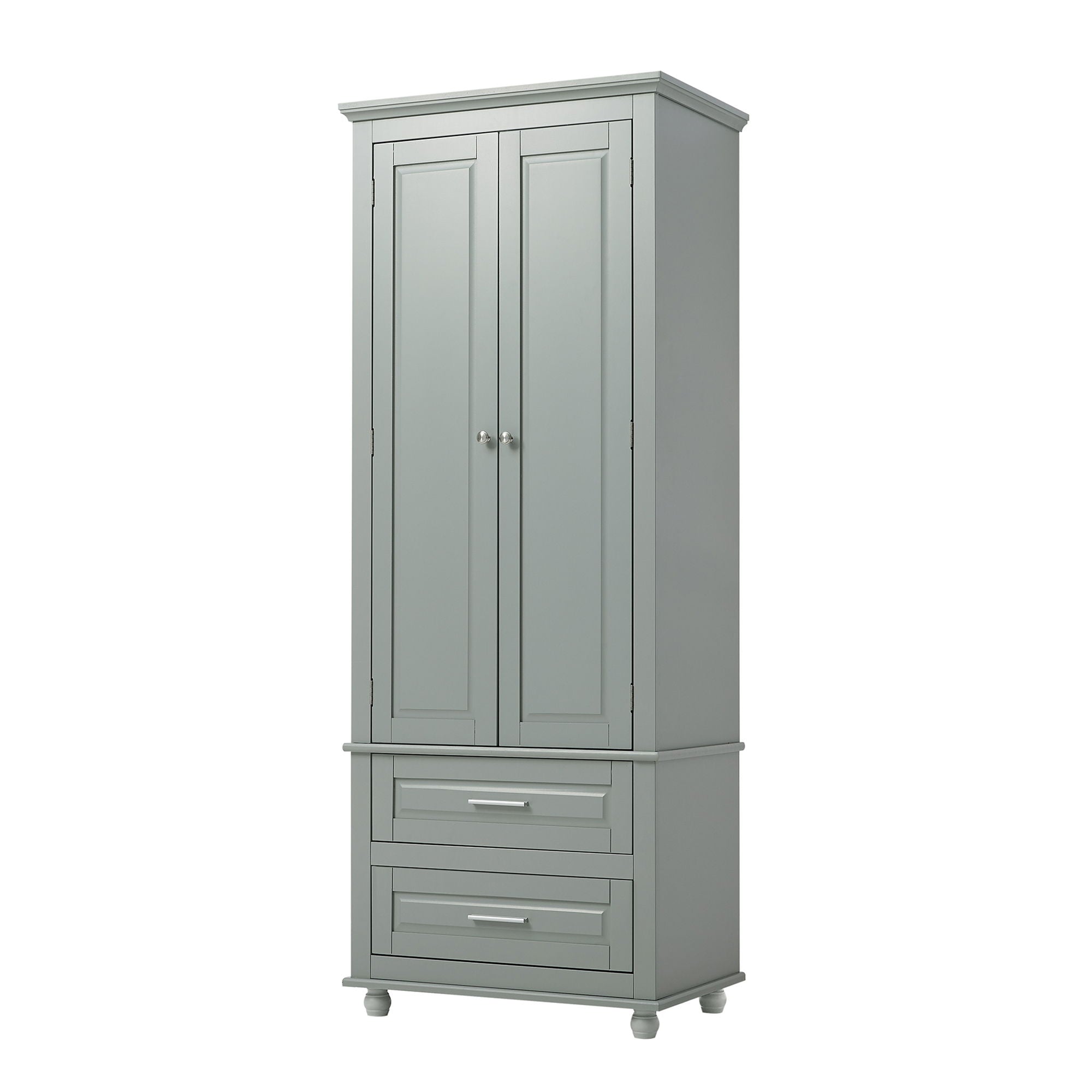 Tall Storage Cabinet With 2 Drawers For Bathroom